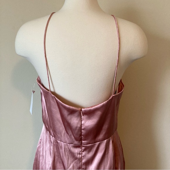 After Six NWT Halter Midi Draped Tulip Skirt Desert Rose Dress Size 12 - Picture 8 of 9